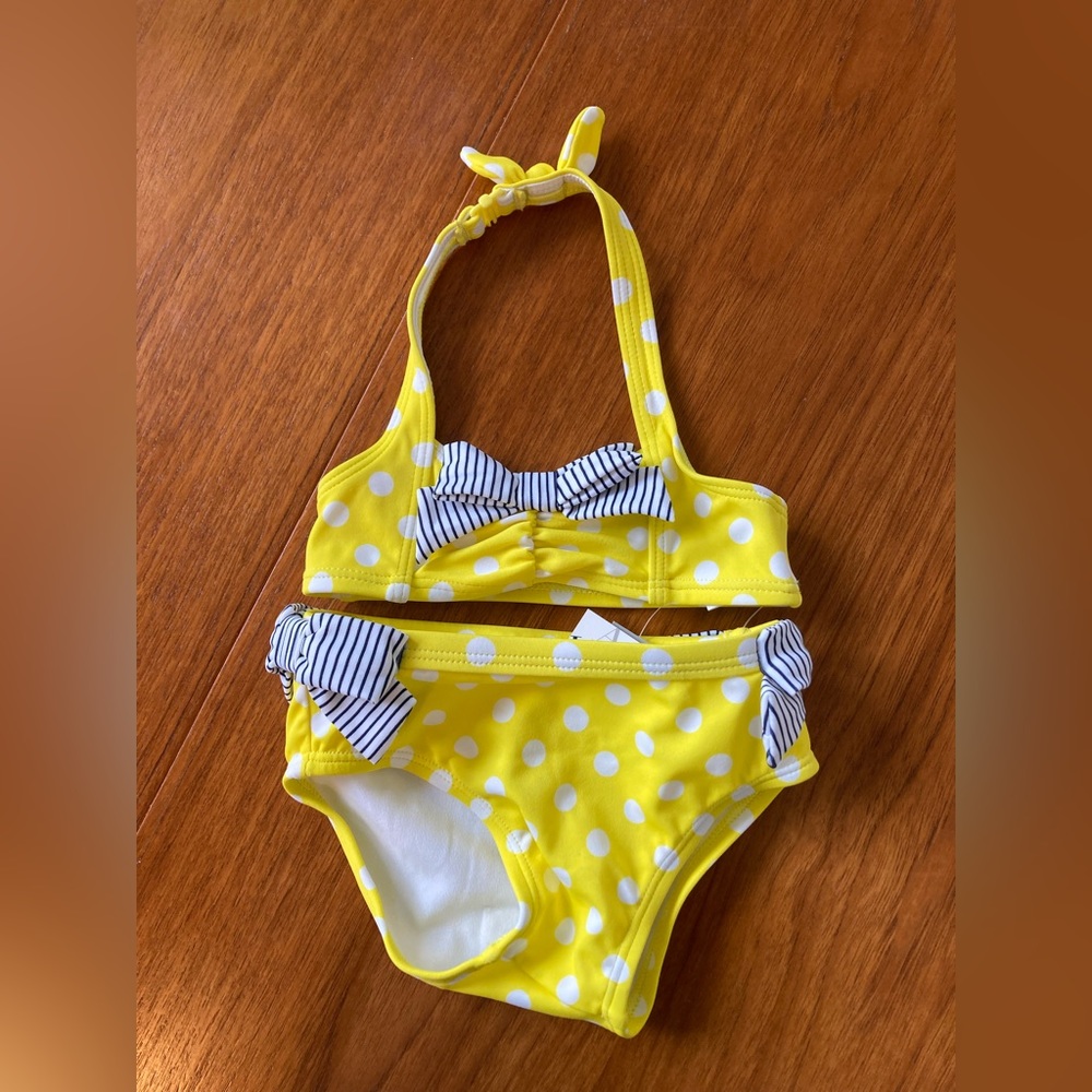 Janie and Jack yellow polka dot bikini
